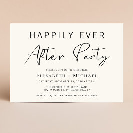 Convites Recepção de casamento Chic Cream Após Festa