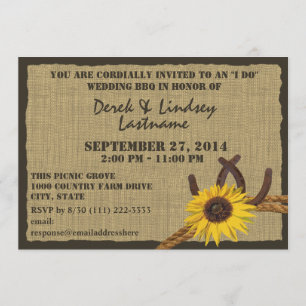 Convites Recepção de Casamento Churrasco do Girassol e Ferr