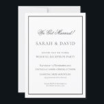 Convites Recepção de Casamento Clássica em Preto e Branco<br><div class="desc">Convite para Recepção de Casamento Clássica em Preto e Branco.</div>