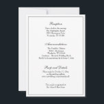Convites Recepção de Casamento Clássica Preta e Branca Eleg<br><div class="desc">Personalize nossa recepção de casamento preta e branca elegante,  RSVP e cartão de detalhes incluso. Todo o texto e fontes podem ser modificados. Convites coordenados,  save the date,  lembranças de casamento e etc. também estão em nosso conjunto de casamento na Shower of Roses Shoppe.</div>