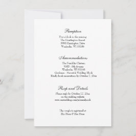 Convites Recepção de Casamento Clássica Preta e Branca Eleg