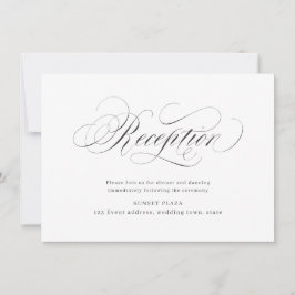 Convites Recepção de casamento com caligrafia clássica eleg