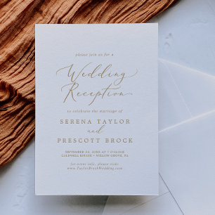 Convites Recepção de Casamento com Caligrafia em Ouro Delic
