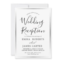 Recepção de Casamento com Caligrafia Preta Delicad