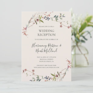 Convites Recepção de Casamento com Champanhe Botânico Chic