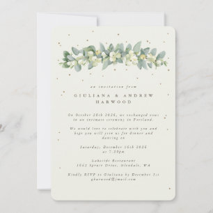Convites Recepção de Casamento com Creme de Snowberry + Euc