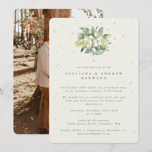 Convites Recepção de Casamento com Creme de Snowberry + Euc
