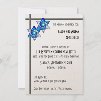Convites Recepção de Casamento com Estrelas de Davi Entrela