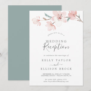 Convites Recepção de Casamento com Flor de Cerejeira na Pri