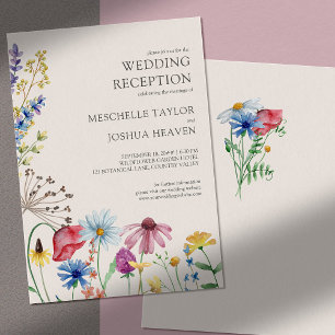 Convites Recepção de Casamento com Flores Silvestres Apenas