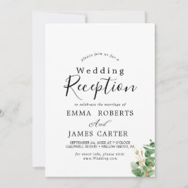 Convites Recepção de Casamento com Folhagem Arejada e Folha