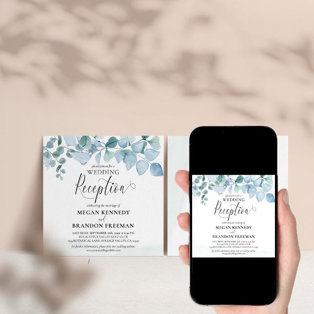 Convites Recepção de Casamento com Folhagens de Eucalipto E (Criador carregado)