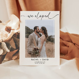 Convites Recepção de Casamento com Foto de Fuga Romântica M