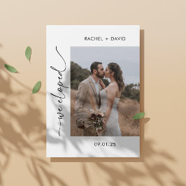 Convites Recepção de Casamento com Foto de Fuga Romântica M