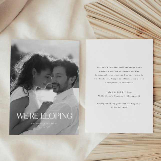 Convites Recepção de Casamento com Foto em Preto e Branco M (Criador carregado)