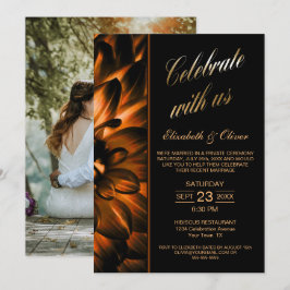 Convites Recepção de Casamento com Foto Floral Ouro Preto