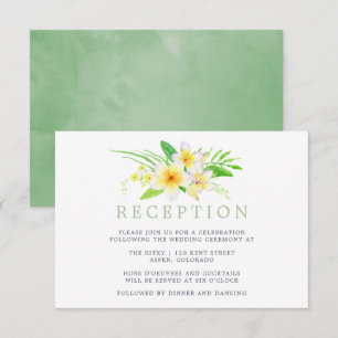 Convites Recepção de Casamento com Frangipani em Aquarela E
