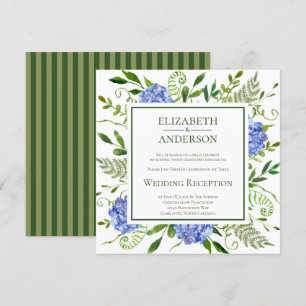Convites Recepção de Casamento com Hortênsias Azuis
