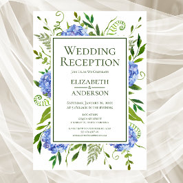 Convites Recepção de Casamento com Hortênsias Azuis