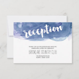 Convites Recepção de Casamento com Lavagem de Aquarela Azul