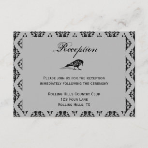 Convites Recepção de Casamento com Moldura Gótica Corvo Pre