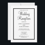 Convites Recepção de Casamento com Moldura Preta Minimalist<br><div class="desc">Convite de recepção de casamento com moldura preta minimalista. Personalize o texto da página do produto.</div>
