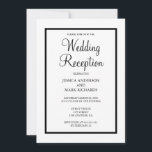 Convites Recepção de Casamento com Moldura Preta Minimalist<br><div class="desc">Convite de recepção de casamento com moldura preta minimalista. Personalize o texto da página do produto.</div>