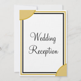 Convites Recepção de Casamento com Monograma Dourado Branco