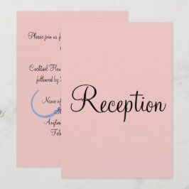 Convites Recepção de Casamento com Monograma Pastel Rosa e