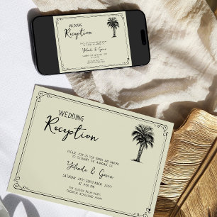 Convites Recepção de Casamento com Palmeira Vintage
