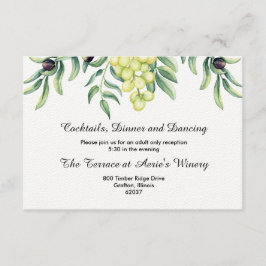 Convites Recepção de Casamento com Ramo de Oliveira e Uvas