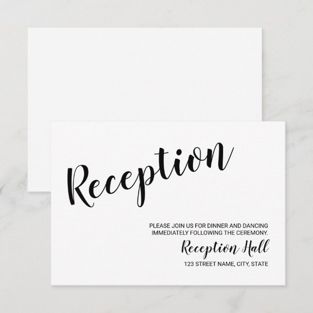 Convites Recepção de Casamento com Rótulo Moderno Minimalis (Frente/Verso)