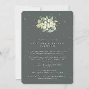 Convites Recepção de Casamento com Snowberry Verde + Eucali