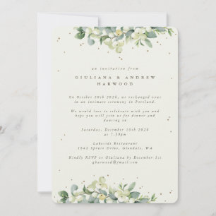 Convites Recepção de Casamento Creme Snowberry + Eucalipto