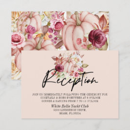 Convites Recepção de Casamento de Abóbora Rosa de Outono
