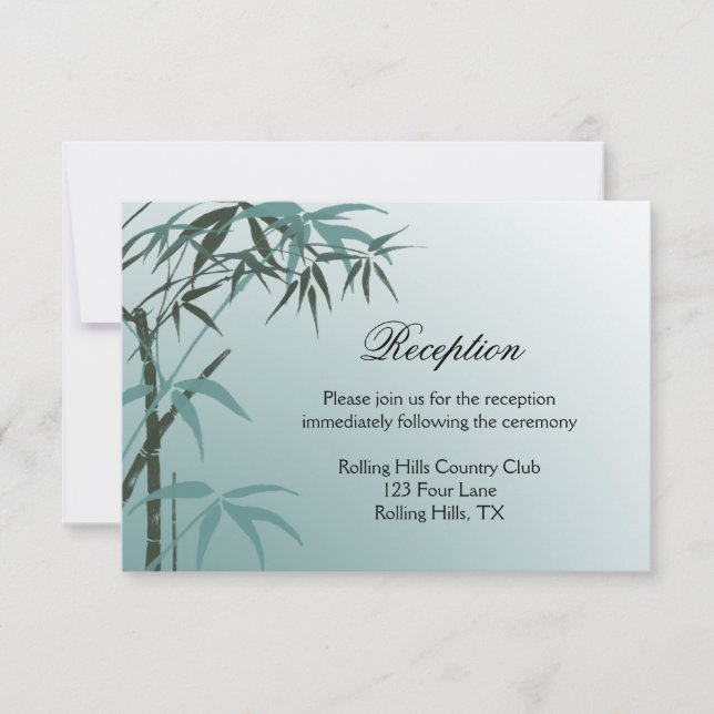 Convites Recepção de casamento de Bambu Natural com Gradien (Frente)