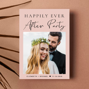 Convites Recepção de casamento de Blush de Código QR de Fot