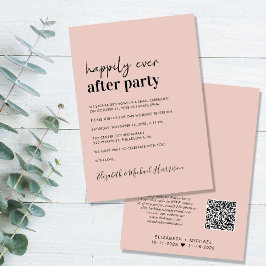 Convites Recepção de casamento de Blush de Código QR Modern
