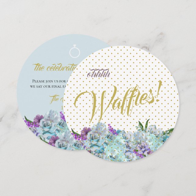 Convites Recepção de Casamento de Buquê Azul Teal Suite Bru (Frente/Verso)