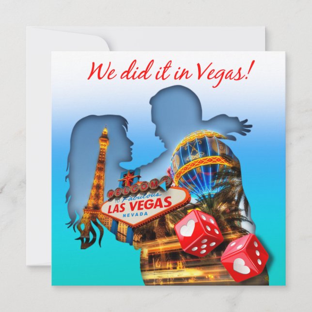 Convites Recepção de Casamento de Casal em Las Vegas (Frente)