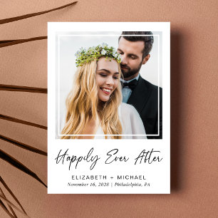 Convites Recepção de casamento de Código QR de Foto Elegant