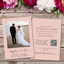 Convites Recepção de casamento de Código QR de Foto Elegant