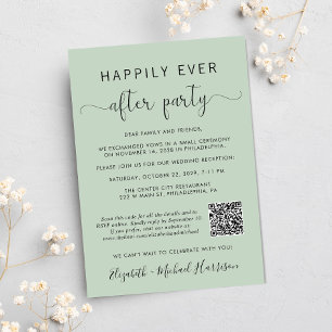 Convites Recepção de casamento de Código QR de Foto para Se