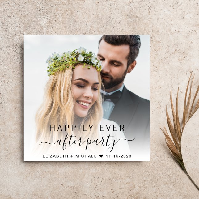 Convites Recepção de casamento de Creme de Foto Elegante (Criador carregado)