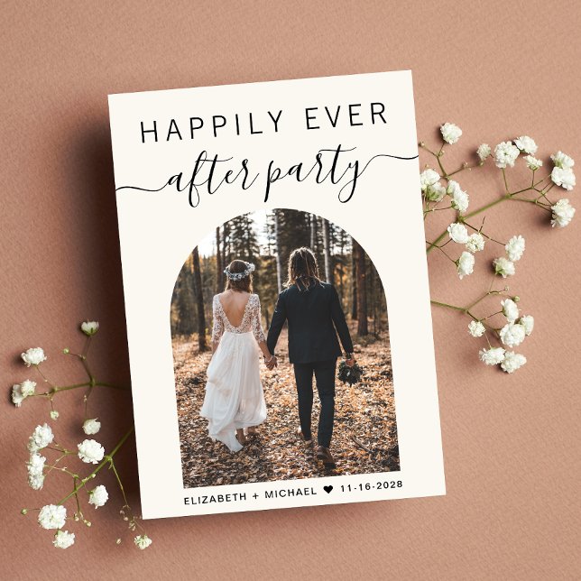 Convites Recepção de casamento de Creme de Foto em Arco Mod (Criador carregado)