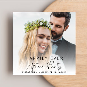 Convites Recepção de casamento de Creme de Foto Moderno