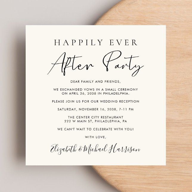 Convites Recepção de casamento de Criação de Código QR do S (A chic Happily Ever After Party Invitation to set the tone for an unforgettable event)