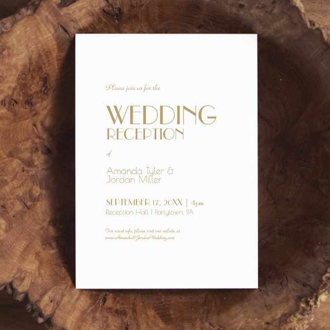 Convites Recepção de casamento de Deco Moderno e Dourada Mi (Criador carregado)