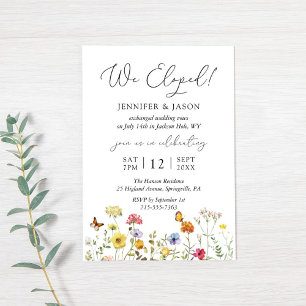 Convites Recepção de casamento de Elopemento Botânico de Fl