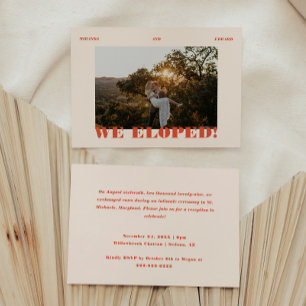 Convites Recepção de casamento de Elopemento de Fotos Moder
